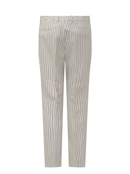 Pantaloni Tom Ford de lână cu dungi alb
