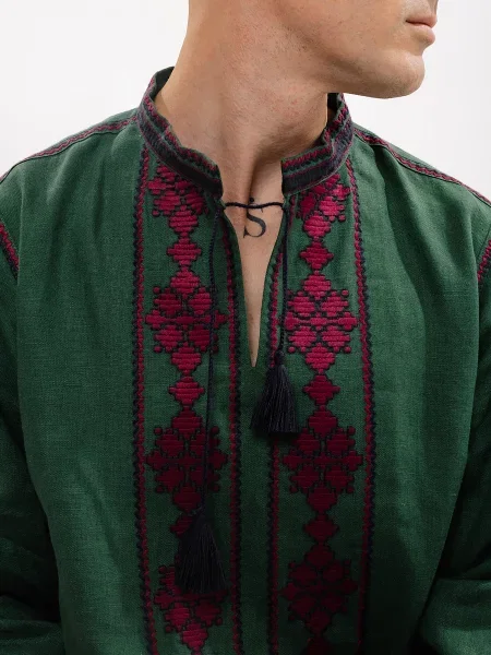 Рубашка Embroidered Gem с вышивкой зеленая
