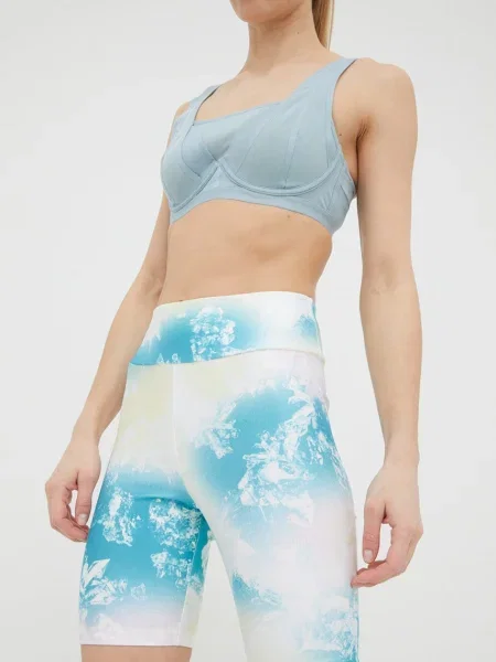 Къси панталони Puma с десен с висока талия синьо