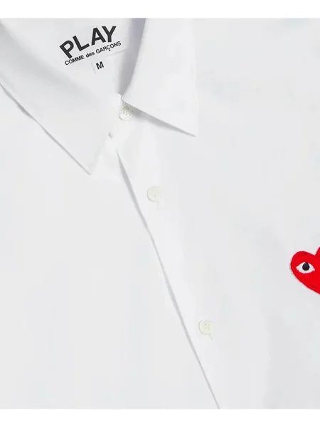 Риза Comme Des Garçons Play със сърца бяло
