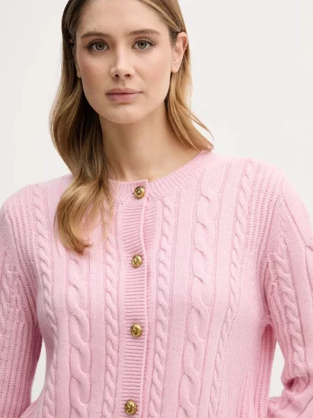 Шерстяной кардиган Barbour розовый