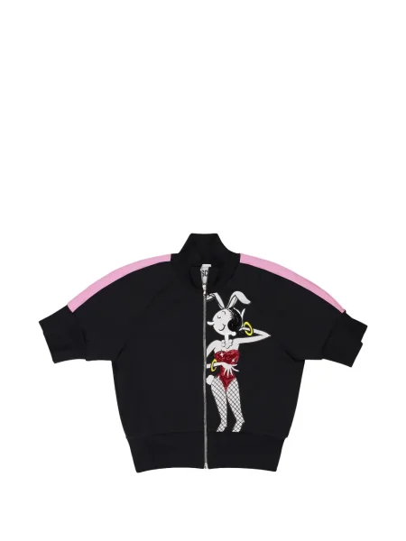 Pasek boczny kurtka Boutique Moschino w paski czarna