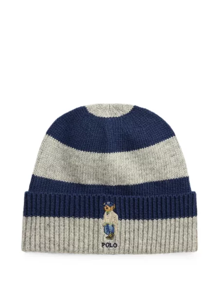 Pledas flanelinis kepurė su snapeliu Polo Ralph Lauren su petnešėlėmis aplink kaklą violetinė