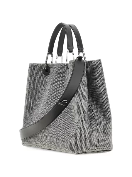 Шопинг чанта Emporio Armani с автограф сиво