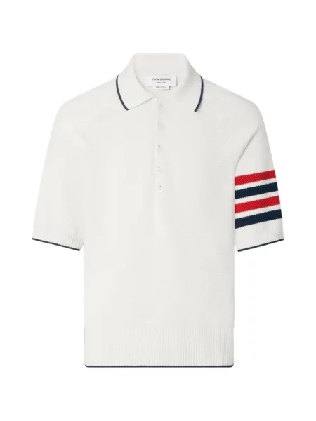 Tricou polo Thom Browne alb