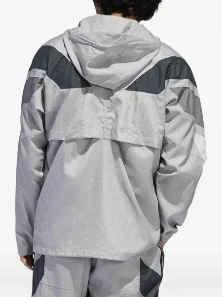 Pruhované krajkové pruhované tričko Adidas s vázáním šedé