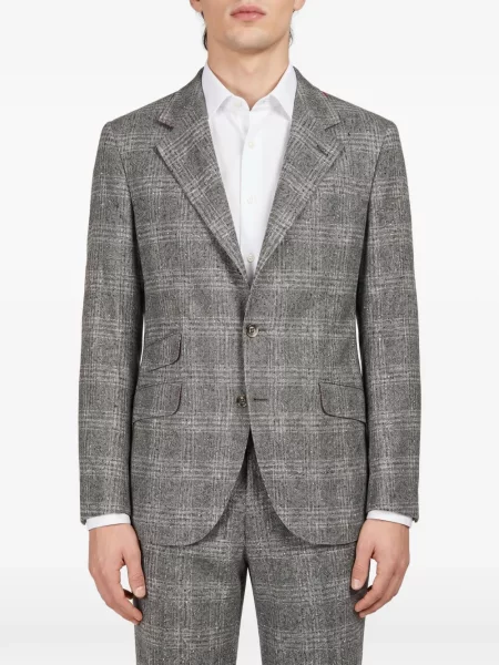 Costum Brunello Cucinelli în carouri gri