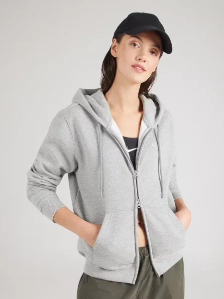 Nike Sportswear Tepláková bunda Studio melírovaná sivá