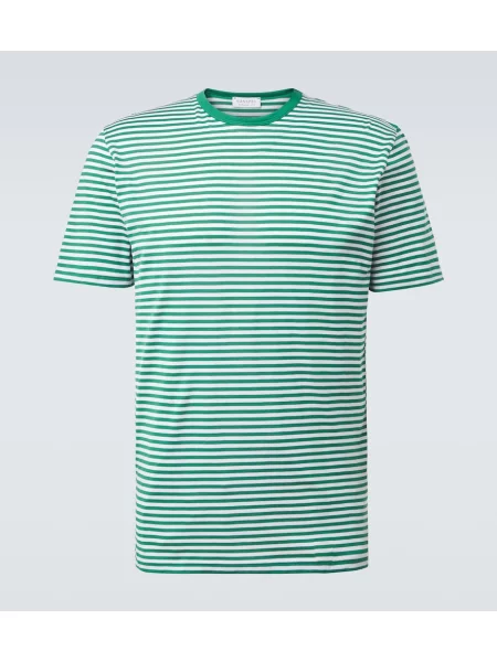 Tricou Sunspel cu dungi verde