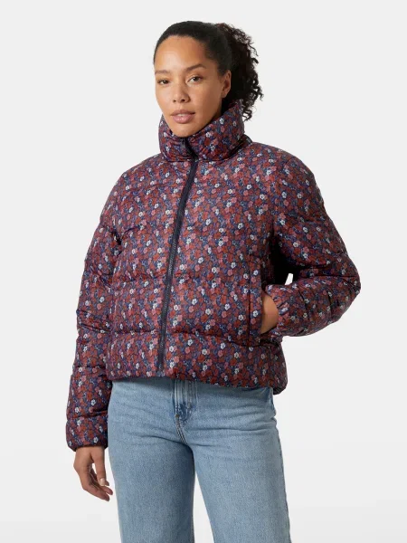 Dámska páperová bunda Helly Hansen Jade Puffer navy floral aop námorníctvo