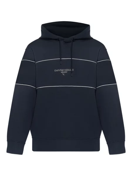 Hanorac cu glugă Emporio Armani cu imagine albastru