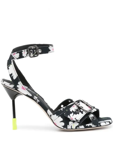 Sandale Msgm cu model floral cu imagine negru