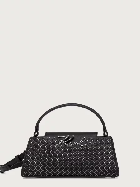 Karl Lagerfeld geantă crossbody pentru femei din piele K/SIGNATURE negru