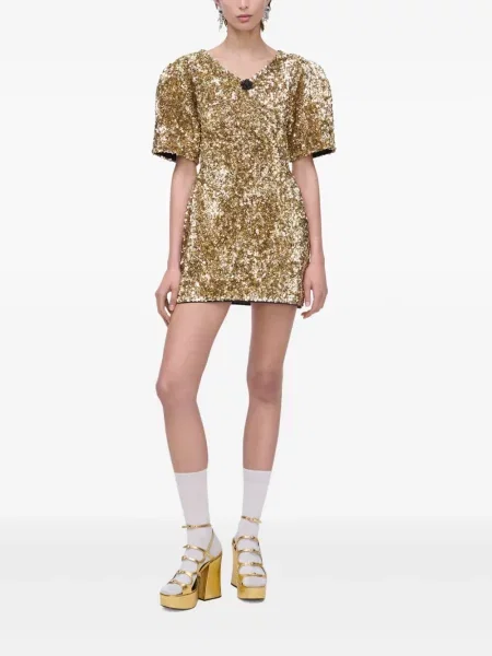 Rochie mini Marc Jacobs cu paiete de costum auriu