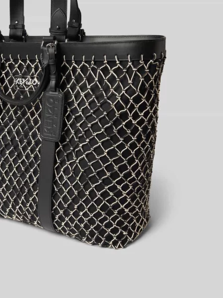Torba shopper z czystej bawełny Kenzo czarna