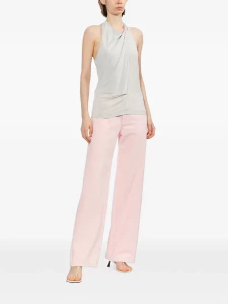 Top Helmut Lang drapat cu gât halter gri