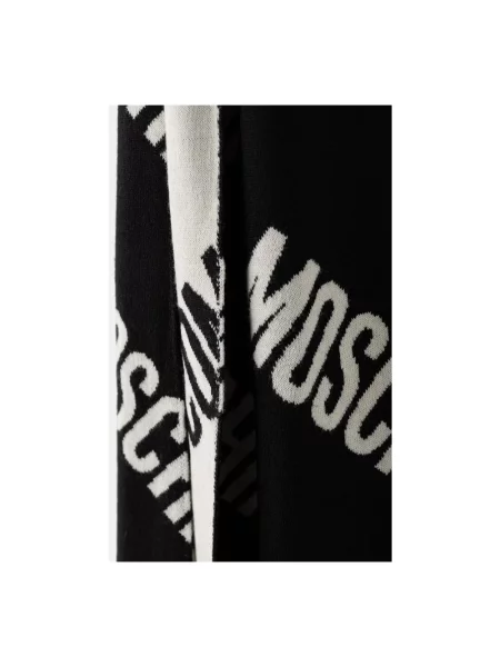Moschino szalik z wełną czarna