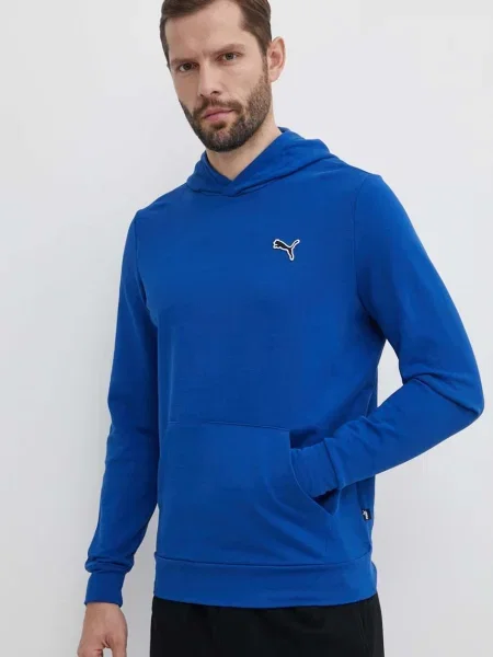 Суичър с качулка Puma с качулка тъмносиньо