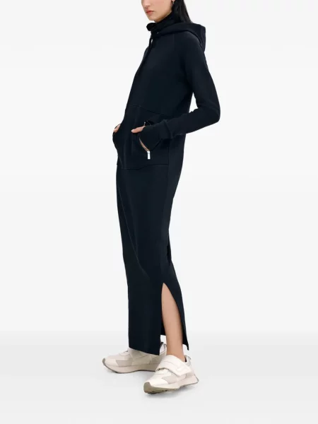 Rochie maxi Marcella cu glugă de costum negru