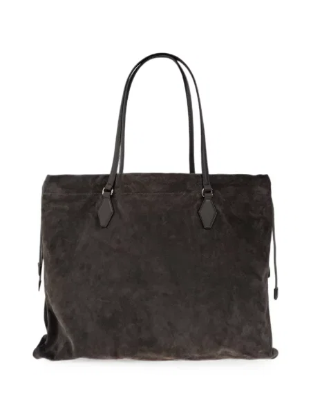 Τσάντα shopper Jimmy Choo σουέτ με κορδόνι γκρι