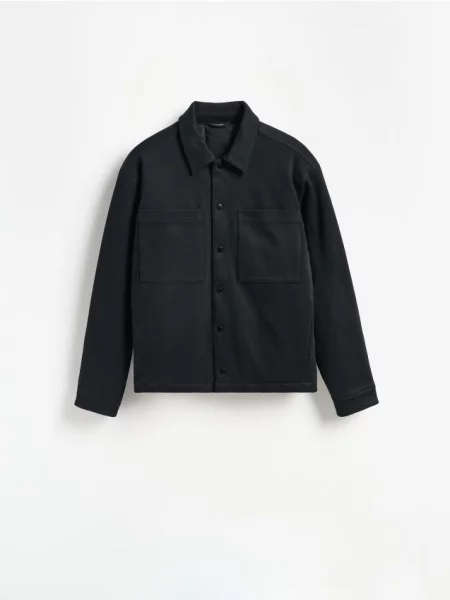 Reserved Jachetă shacket cu adaos de negru