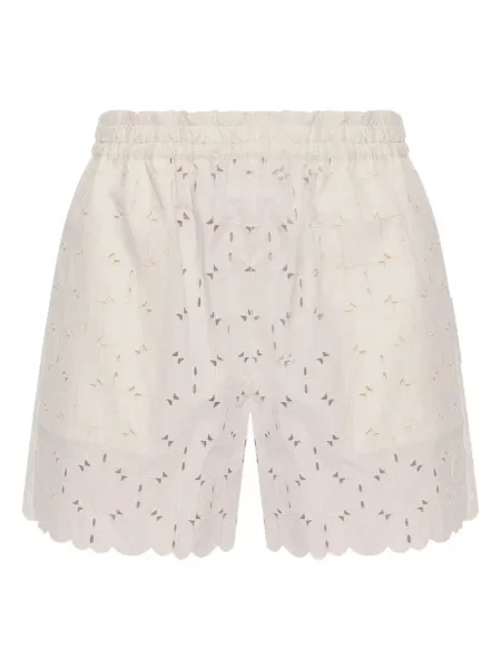 Pantaloni scurți Moncler cu broderie alb