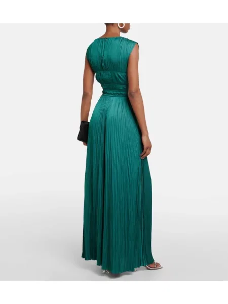 Rochie Ulla Johnson din satin plisată verde