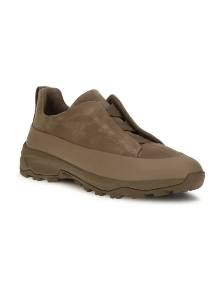 Sneakersy Zegna skórzane brązowe