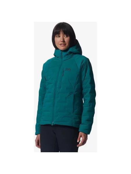 Kurtka z kapturem Mountain Hardwear ze stretchem turkusowa S niebieska