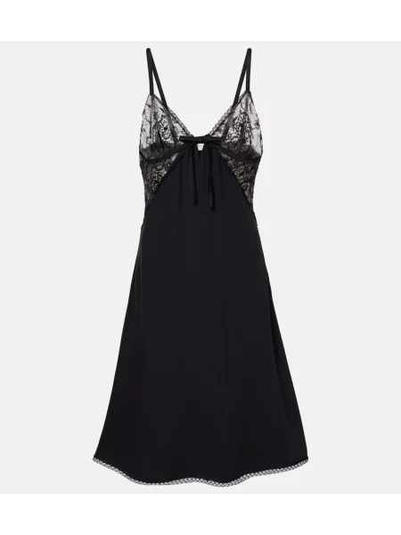 Satenast satenasta obleka Alessandra Rich črna