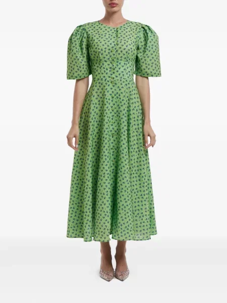 Rochie midi Post Meridiem până la genunchi de costum verde