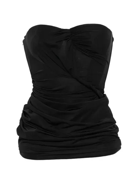 Rochie mini Blumarine drapată fără bretele negru