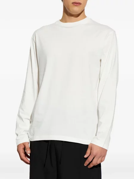 Lung tricou Jil Sander cu broderie alb