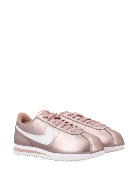 Decupat pantaloni scurți Nike Cortez cu cataramă din poplin alb