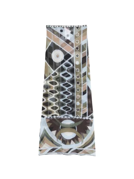 Fustă Pucci cu imprimeu geometric maro