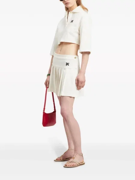 Polo marškinėliai Palm Angels apkarpytas balta