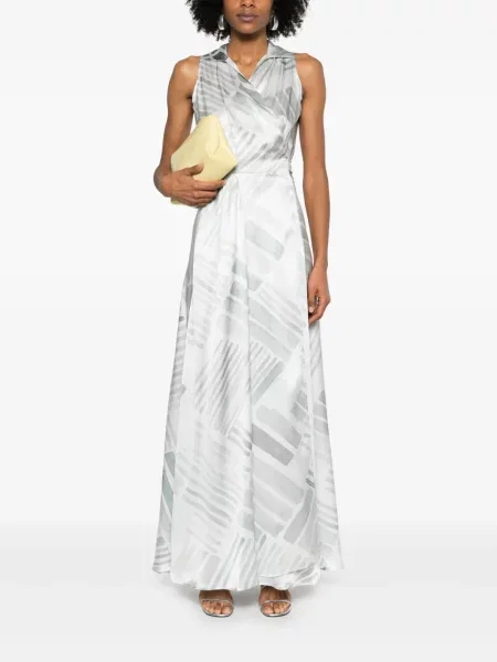 Rochie maxi Kiton cu imagine cu imprimeu abstract de costum gri