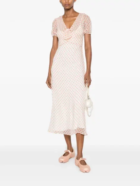 Rochie N°21 de mătase cu buline alb