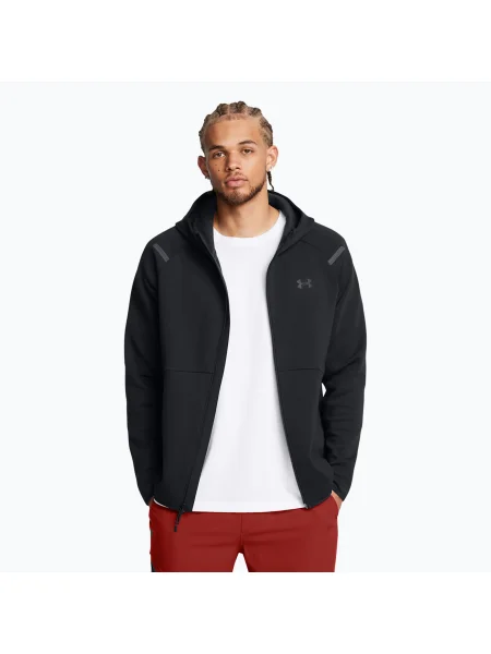 Férfi Under Armour Unstoppable Fleece Full Zip HD pulóver fekete/fekete. Méret: XL fekete