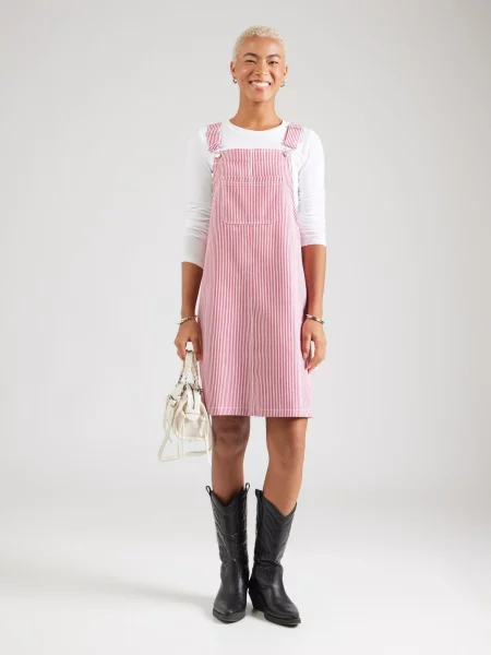 PIECES Rochie PCALLO roșu cranberry alb