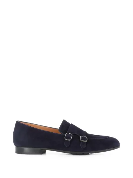 Pantofi loafer Tassinari din piele de căprioară cu bretele albastru