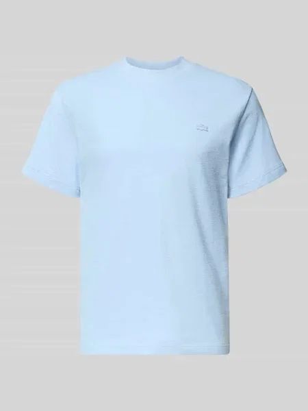 T-shirt o kroju regular fit z czystej bawełny Lacoste niebieska