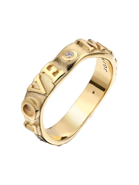 ELLI Inele LOVE auriu / transparent