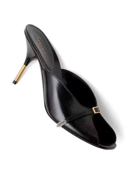 Papuci tip mules Versace din piele negru