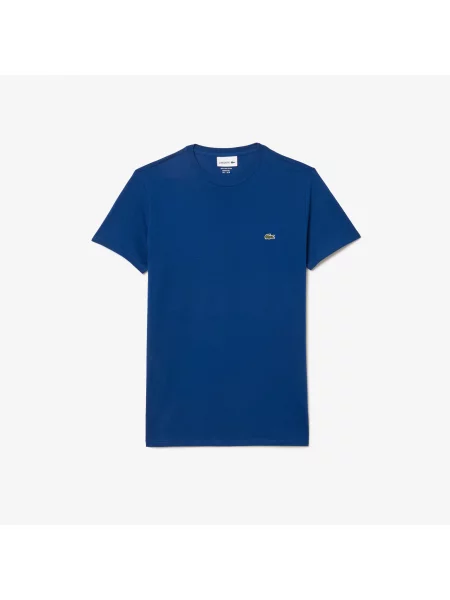 Lacoste Monochrome Cotton Pima Jersey Crew Neck T-Shirt niebieski