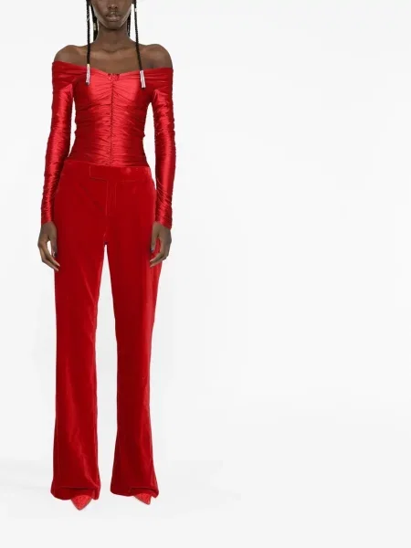 Kelnės Tom Ford velvetinės raudona