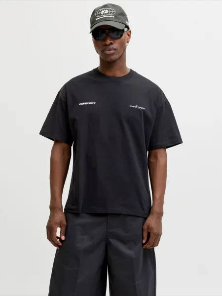 JACK & JONES Tričko JCOBIARRITZ svetlosivá / čierna biela