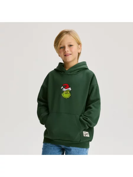 Reserved Vánoční mikina Grinch tmavě zelená