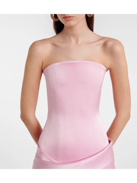 Rochie Alex Perry din satin drapată de costum roz