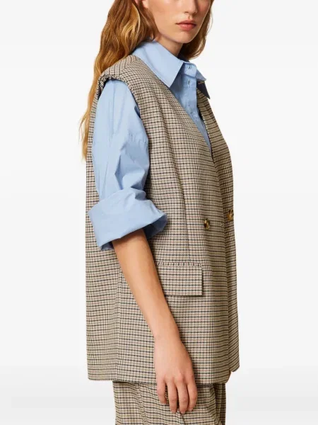 Kamizelka Twinset w pepitkę dwurzędowa